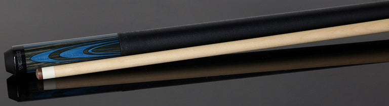 KODA Sky Blue and Gray Laminate Pool Cue with Linen Wrap