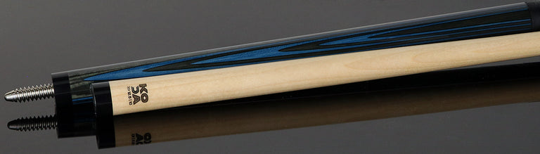 KODA Sky Blue and Gray Laminate Pool Cue with Linen Wrap
