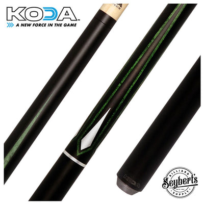 KODA Matte Black with Green and Silver Graphic Pool Cue - KD47GN