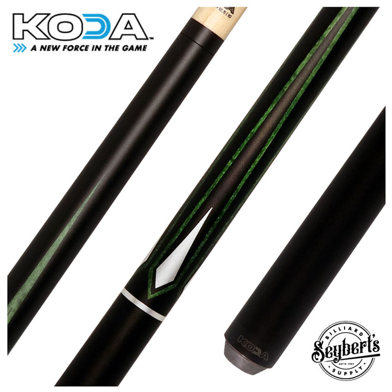 KODA Matte Black with Green and Silver Graphic Pool Cue - KD47GN