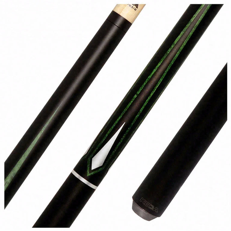 KODA Matte Black with Green and Silver Graphic Pool Cue - KD47GN