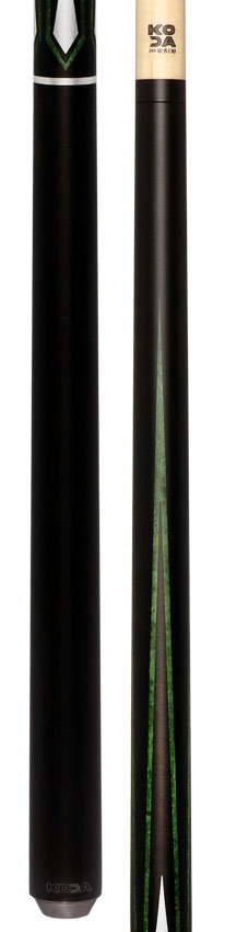 KODA Matte Black with Green and Silver Graphic Pool Cue - KD47GN