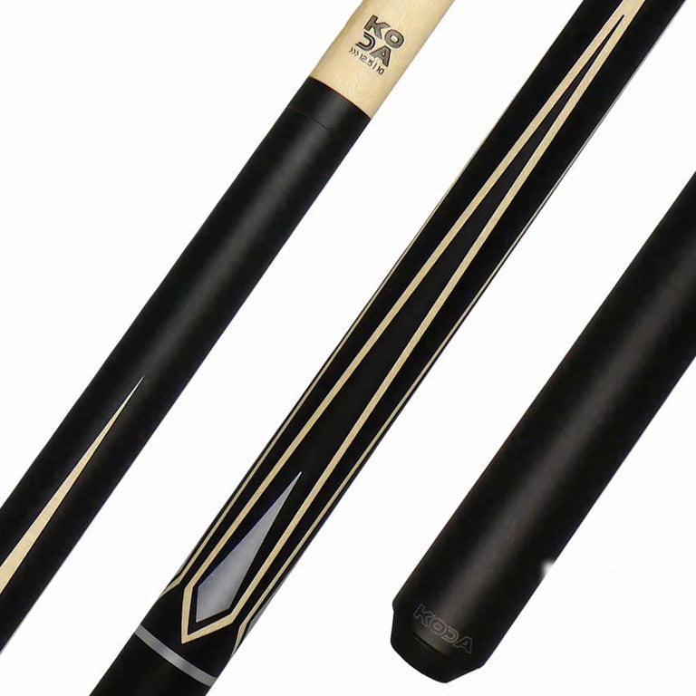 KODA Matte Black with Natural and Silver Graphic Pool Cue - KD47NA
