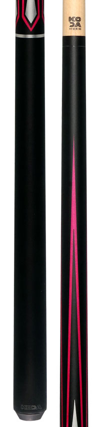 KODA Matte Black with Pink and Silver Graphic Pool Cue - KD47PK