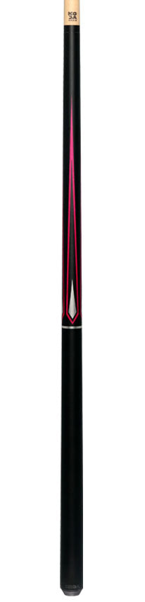 KODA Matte Black with Pink and Silver Graphic Pool Cue - KD47PK