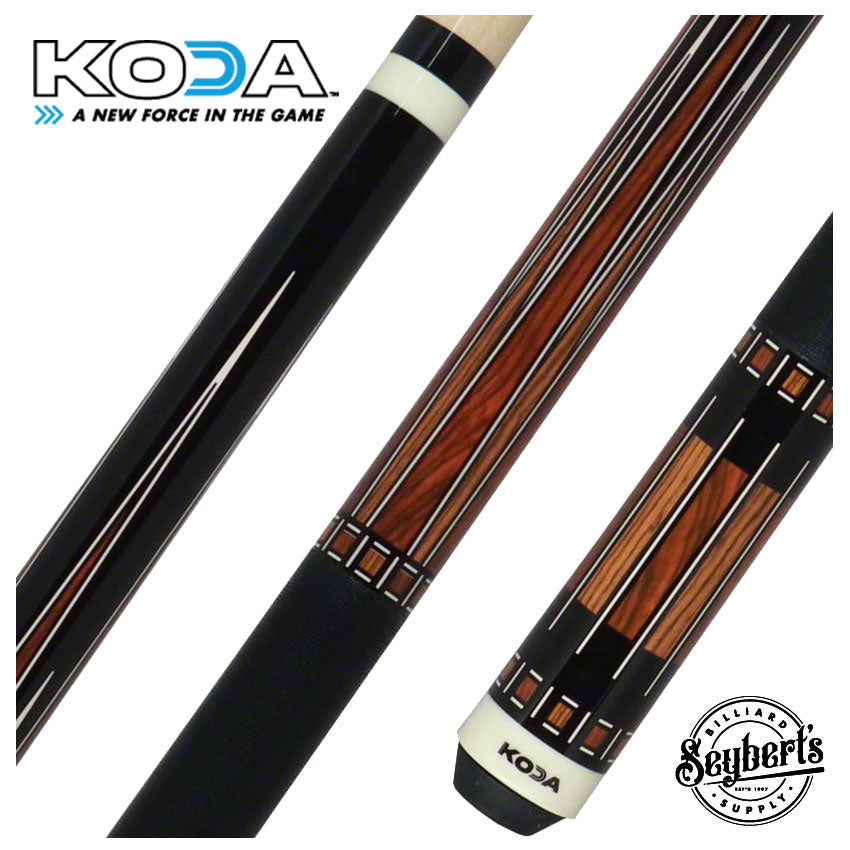 KODA Black with Bocote and Cocobolo Graphic Pool Cue - KD50