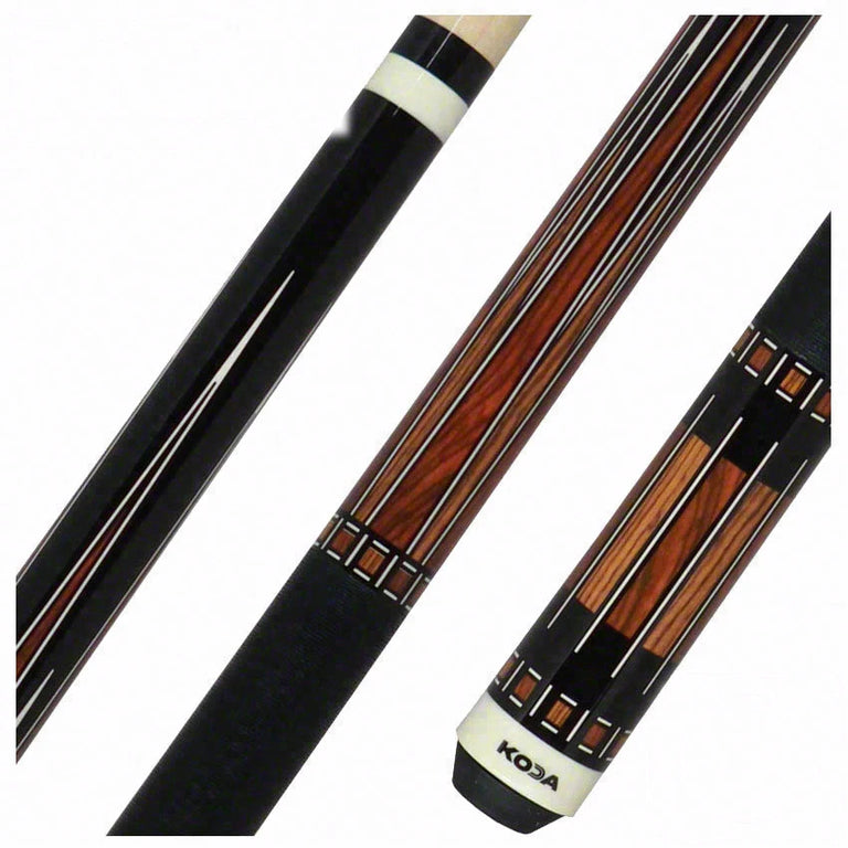 KODA Black with Bocote and Cocobolo Graphic Pool Cue - KD50