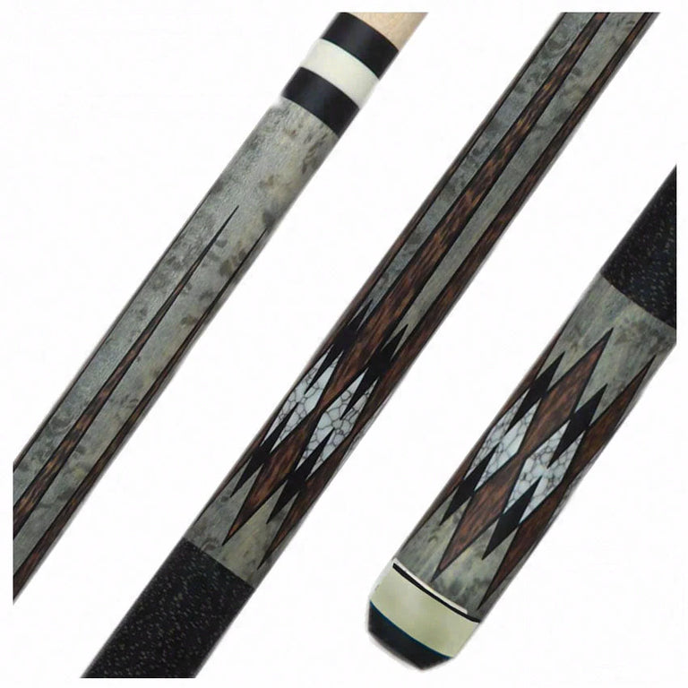 KODA Gray-Stained Maple with Cocobolo and Micarta inlay Graphic Pool Cue - KD52