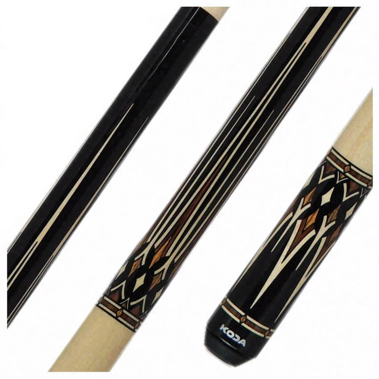 KODA Black with Cocobolo and Maple Graphic Pool Cue - KD53