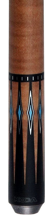 KODA Black-Painted Maple with Brown Graphic Points and Inlays No Wrap Pool Cue - KD55BN