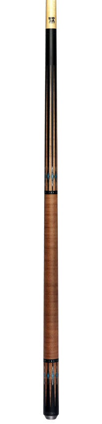 KODA Black-Painted Maple with Brown Graphic Points and Inlays No Wrap Pool Cue - KD55BN