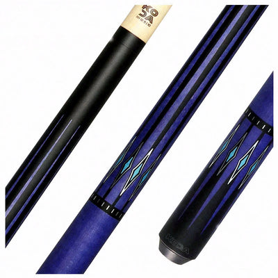 KODA Black-Painted Maple with Purple Graphic Points and Inlays No Wrap Pool Cue - KD55PL