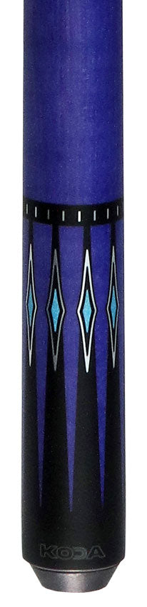 KODA Black-Painted Maple with Purple Graphic Points and Inlays No Wrap Pool Cue - KD55PL