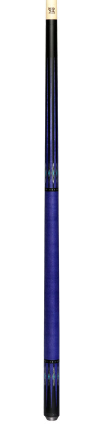 KODA Black-Painted Maple with Purple Graphic Points and Inlays No Wrap Pool Cue - KD55PL