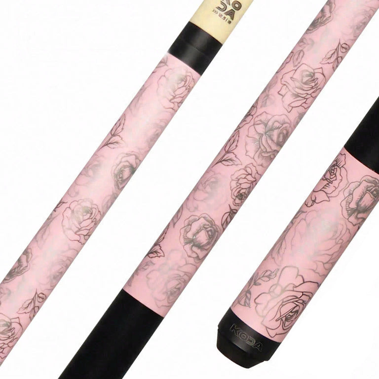 KODA Pink Rose Graphic Pool Cue - KDV30PK