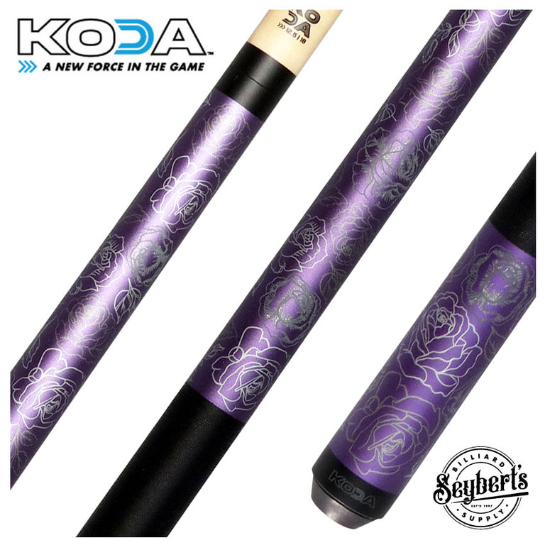 KODA Purple Rose Graphic Pool Cue - KDV30PL