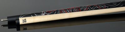 KODA Black with Red Cobra Graphic Pool Cue with Linen Wrap - KDV40BK