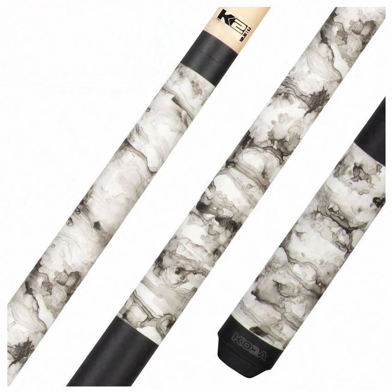 K2 KL101 White Smoke Matte Graphic Pool Cue with K2 LD 12.5mm Shaft - KL101