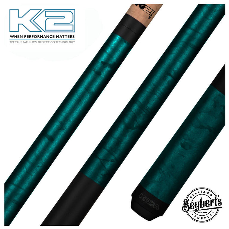 K2 KL104 Teal Smoke Matte Graphic Play Cue W/ 12.50mm K2 LD Shaft