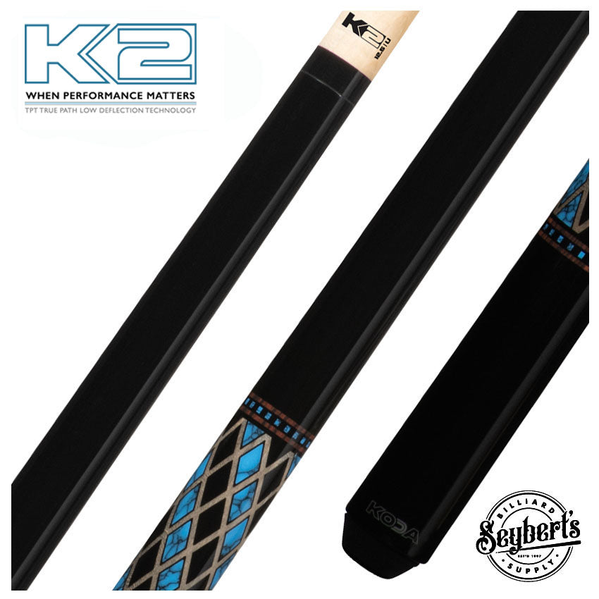 K2 KL115 Onyx and Blue Recon Graphic Pool Cue with 12.50mm K2 LD