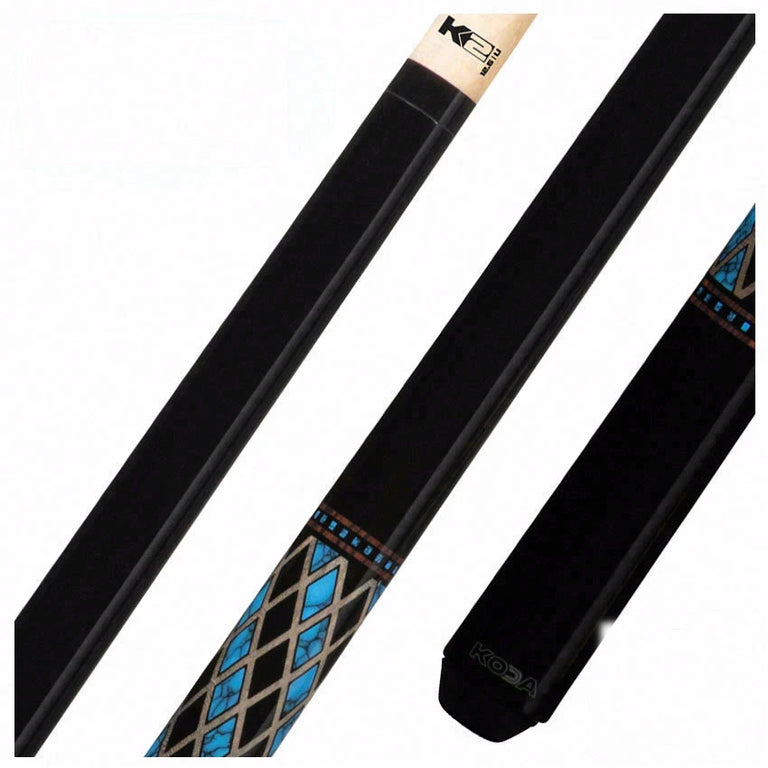 K2 KL115 Onyx and Blue Recon Graphic Pool Cue with 12.50mm K2 LD Shaft - KL115