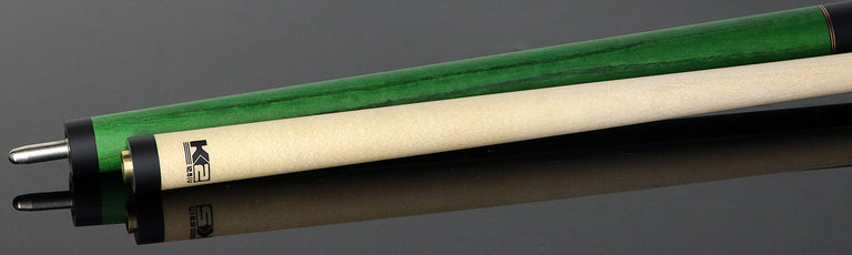 K2 Green-Stained Ash No Wrap Pool Cue with 12.50mm K2 LD Shaft