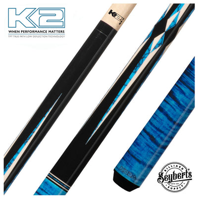 K2 KL141 4 point Black and Blue Recon Graphic Play Cue W/ 12.50mm K2 LD Shaft