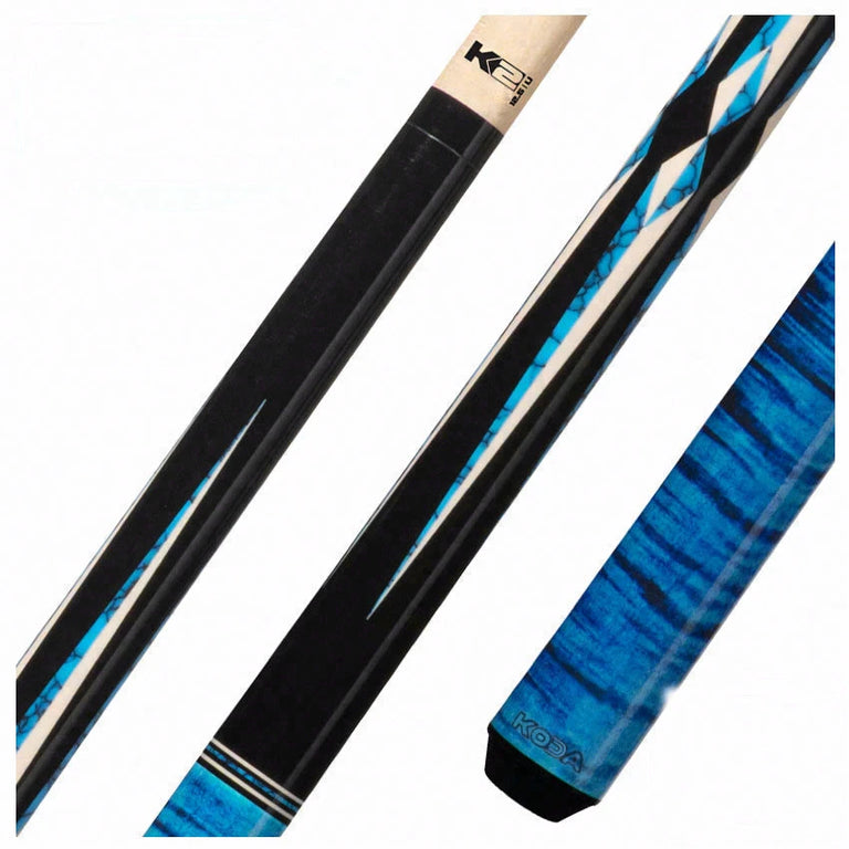 K2 KL141 4 point Black and Blue Recon Graphic Pool Cue with 12.50mm K2 LD Shaft - KL141