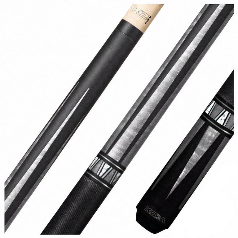 K2 KL171 4 Point Matte Black And Grey Graphic Pool Cue with 11.75mm LD Shaft - KL171