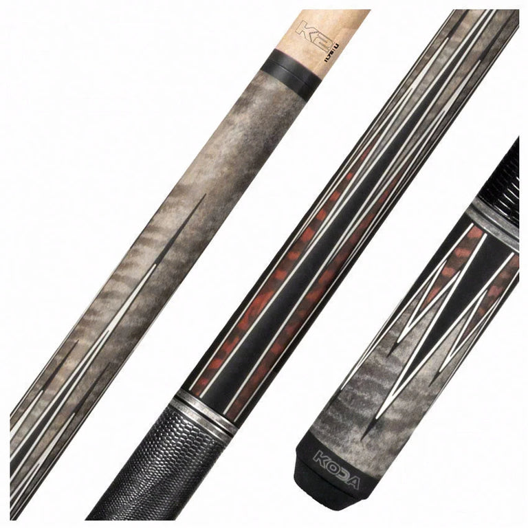 K2 KL182 8 Point Matte Grey Snake Graphic Pool Cue with 11.75mm LD Shaft - KL182