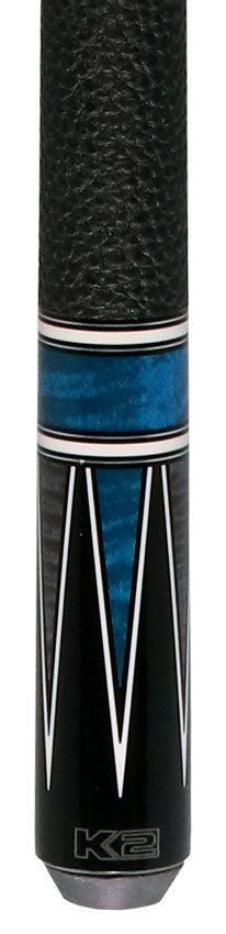 K2 Black/Gray/Blue 4 Point Graphic Pool Cue with 12.50mm LD Shaft - KL190BL