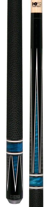 K2 Black/Gray/Blue 4 Point Graphic Pool Cue with 12.50mm LD Shaft - KL190BL