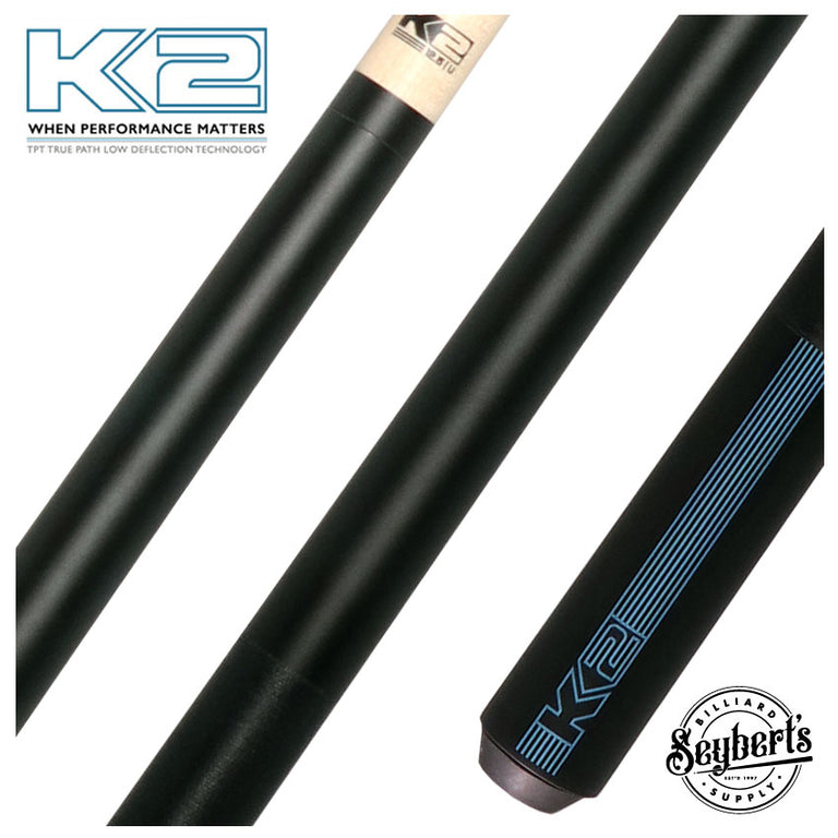 K2 Black/Blue Sport Pool Cue with 12.50mm LD Shaft