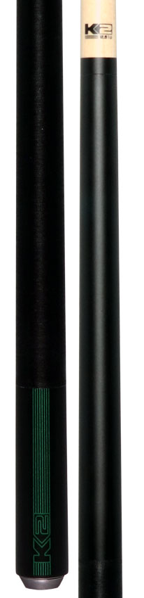 K2 Black/Green Sport Pool Cue with 12.50mm LD Shaft