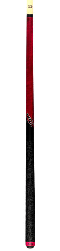 K2 Matte Pink-Stained Maple Play Cue with Leather Wrap and LD 11.75mm Shaft - KLCPK