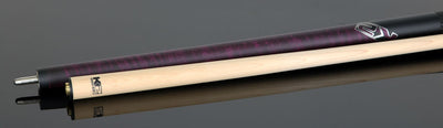 K2 Matte Purple-Stained Maple Play Cue with Leather Wrap and 12.50mm LD Shaft - KLCPL