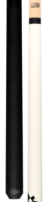 K2 Matte White Play Cue with Leather Wrap and LD 11.75mm Shaft - KLCWH