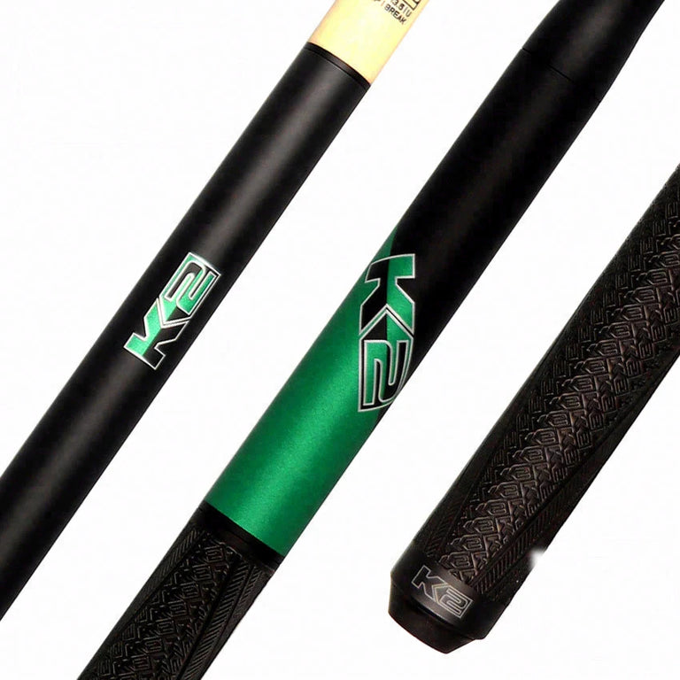 K2 Black and Green 5 in 1 Break/Jump Pool Cue - KLJBGN