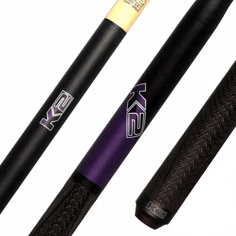 K2 Black and Purple 5 in 1 Sport Grip Break/Jump Pool Cue - KLJBPL
