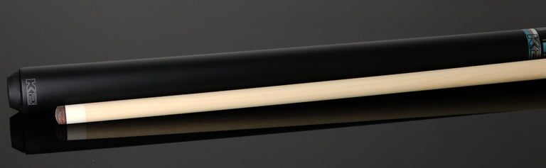 K2 Matte Gray-Stained Maple and Blue Points No Wrap Graphic Pool Cue with 12.50mm LD Shaft - KLLE1N