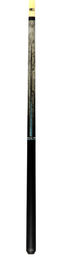 K2 Matte Gray-Stained Maple and Blue Points No Wrap Graphic Pool Cue with 12.50mm LD Shaft - KLLE1N