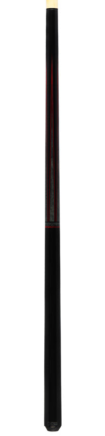 K2 Black with Gray/Red Points No Wrap Graphic Pool Cue with 12.50mm LD Shaft - KLLE2N