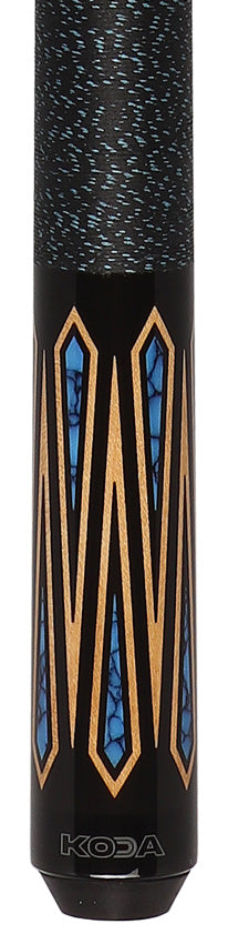 K2 - Haruka_coor K2 6 Point Black with Turquoise Inlays Pool Cue with 12.5mm