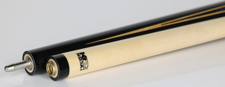 K2 KLSE11 Play Cue - 6 Point Black with Turqouise Inlays and 12.50mm LD Shaft