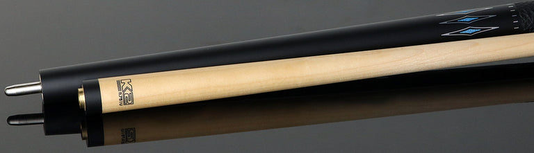 K2 Matte Black with Turquoise Diamond Graphic Pool Cue with 11.75mm LD Shaft - KLSE13