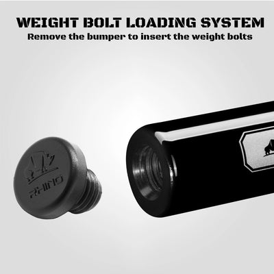 Rhino Luminax Series Jet Black No Wrap Pool Cue - RCLUMNWBK125