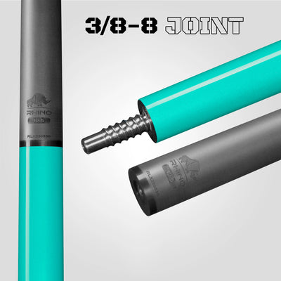 Rhino Luminax Series Tropical Turquoise No Wrap Pool Cue - RCLUMNWTUR125