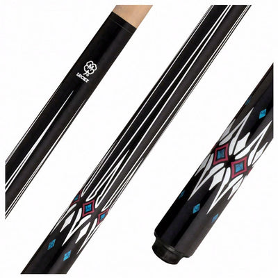 Lucky Black with Blue and White Graphic No Wrap Play Cue