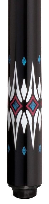 Lucky Black with Blue and White Graphic No Wrap Play Cue