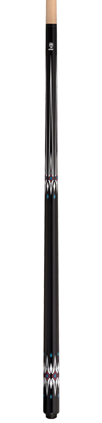 Lucky Black with Blue and White Graphic No Wrap Play Cue